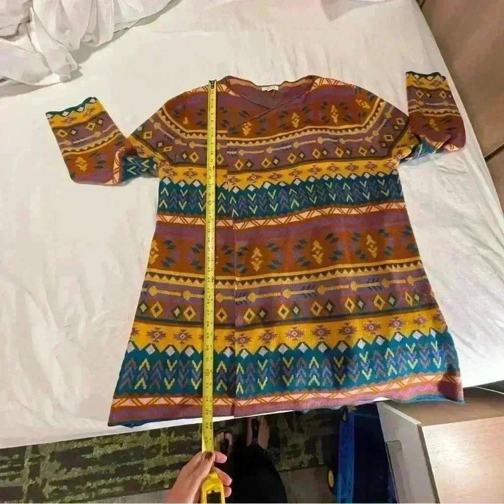 Andree by UNIT - Desert Bohemian Chic -  Open Cardigan - Aztec Knit Western Boho - Picture 5 of 8